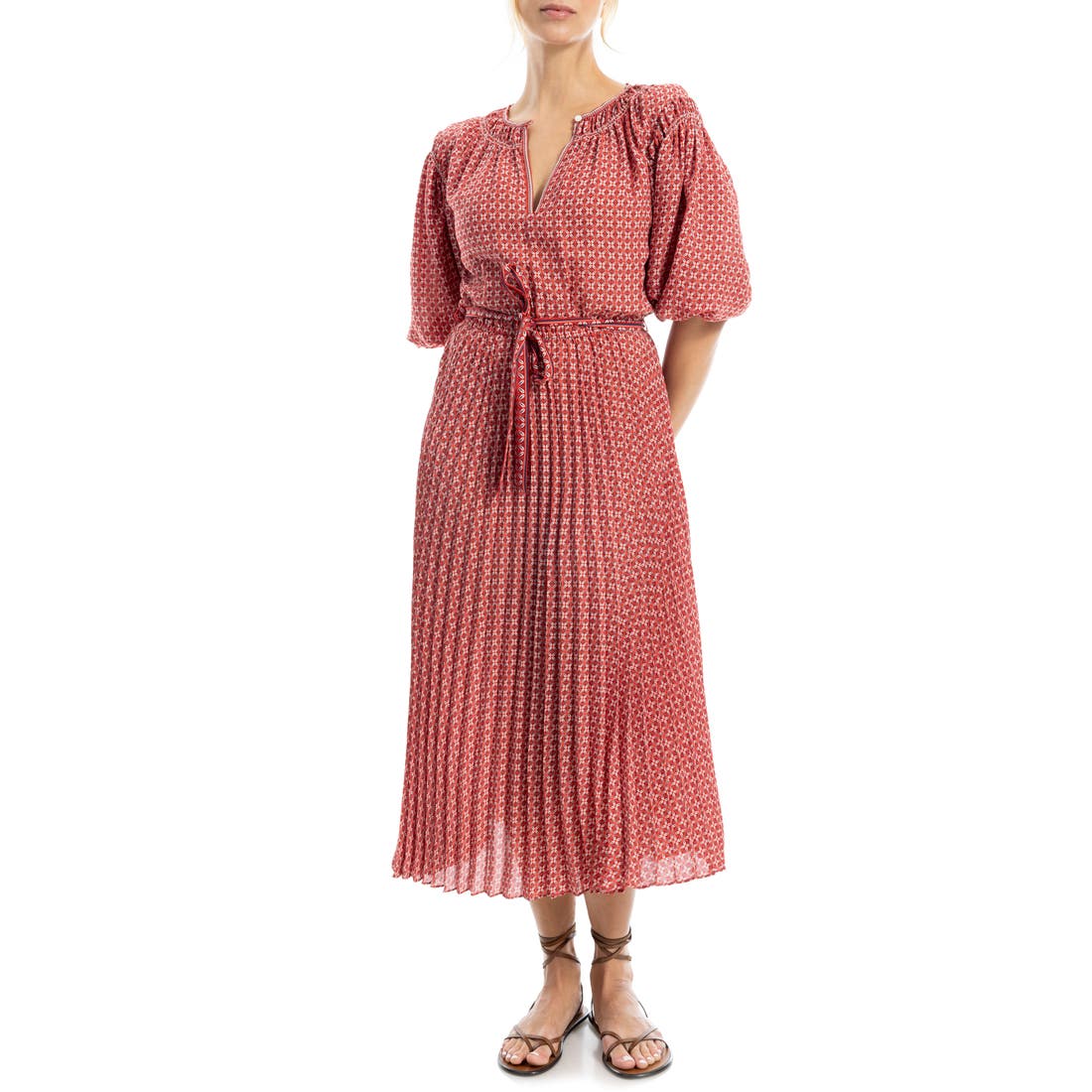 6pm dresses midi Blue floral print wrap midi dress – Gabin