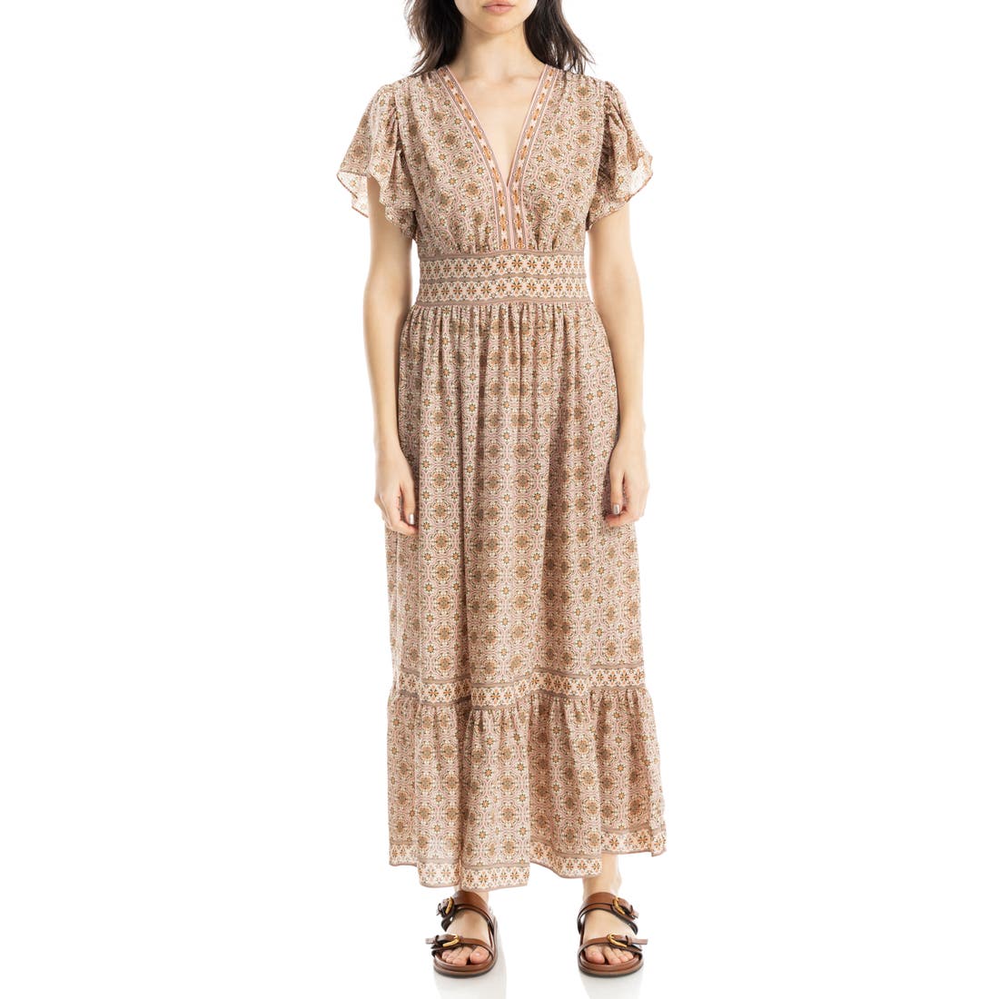 nordstrom rack dress High Neck Cowl Maxi With Slit Dress – bebe