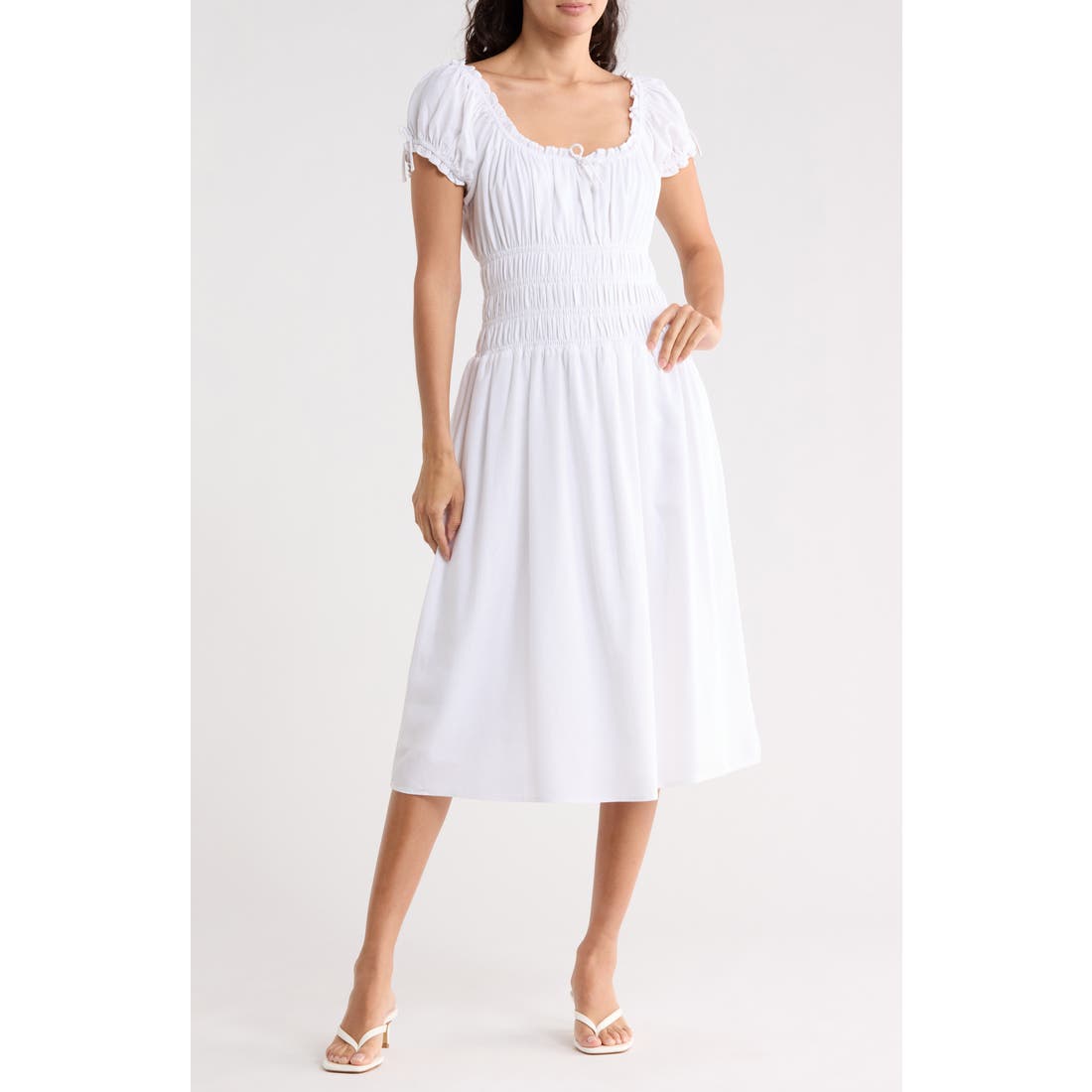 Nordstrom Rack WAYF Smocked Midi Dress in Ivory available now at Liberty Tree Mall Nordstrom Rack WAYF Smocked Midi Dress in Ivory available now at Liberty Tree Mall