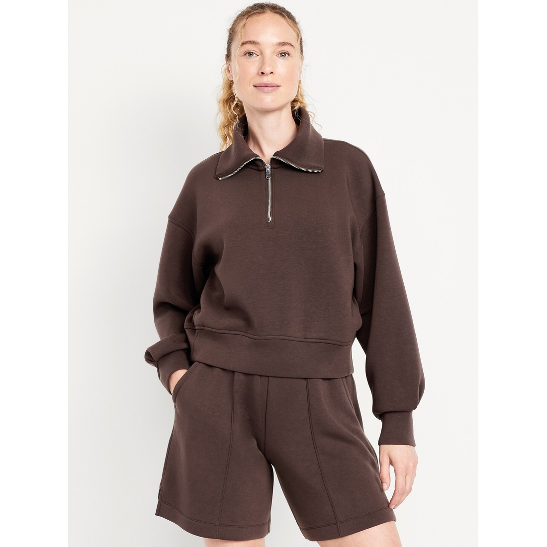 Old Navy Women's Bounce Fleece Half-Zip Pullover Sweatshirt