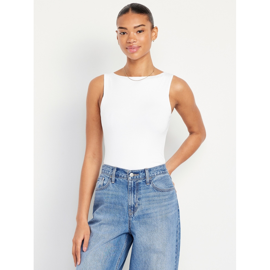 Old Navy Women's Hug Double-Layer Boatneck Top