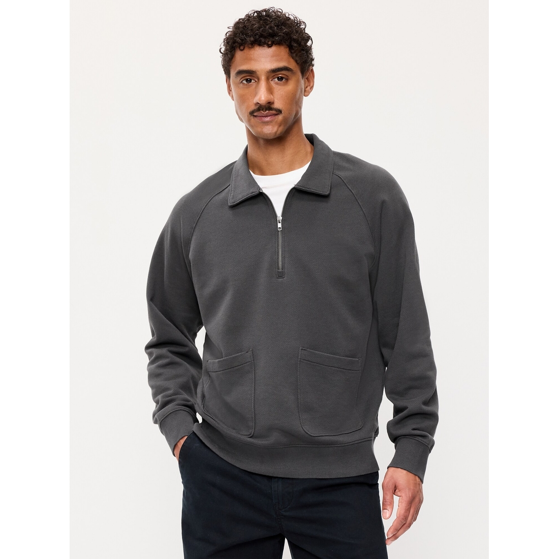 Old Navy Men's Workwear Collared Fleece Chore Pullover