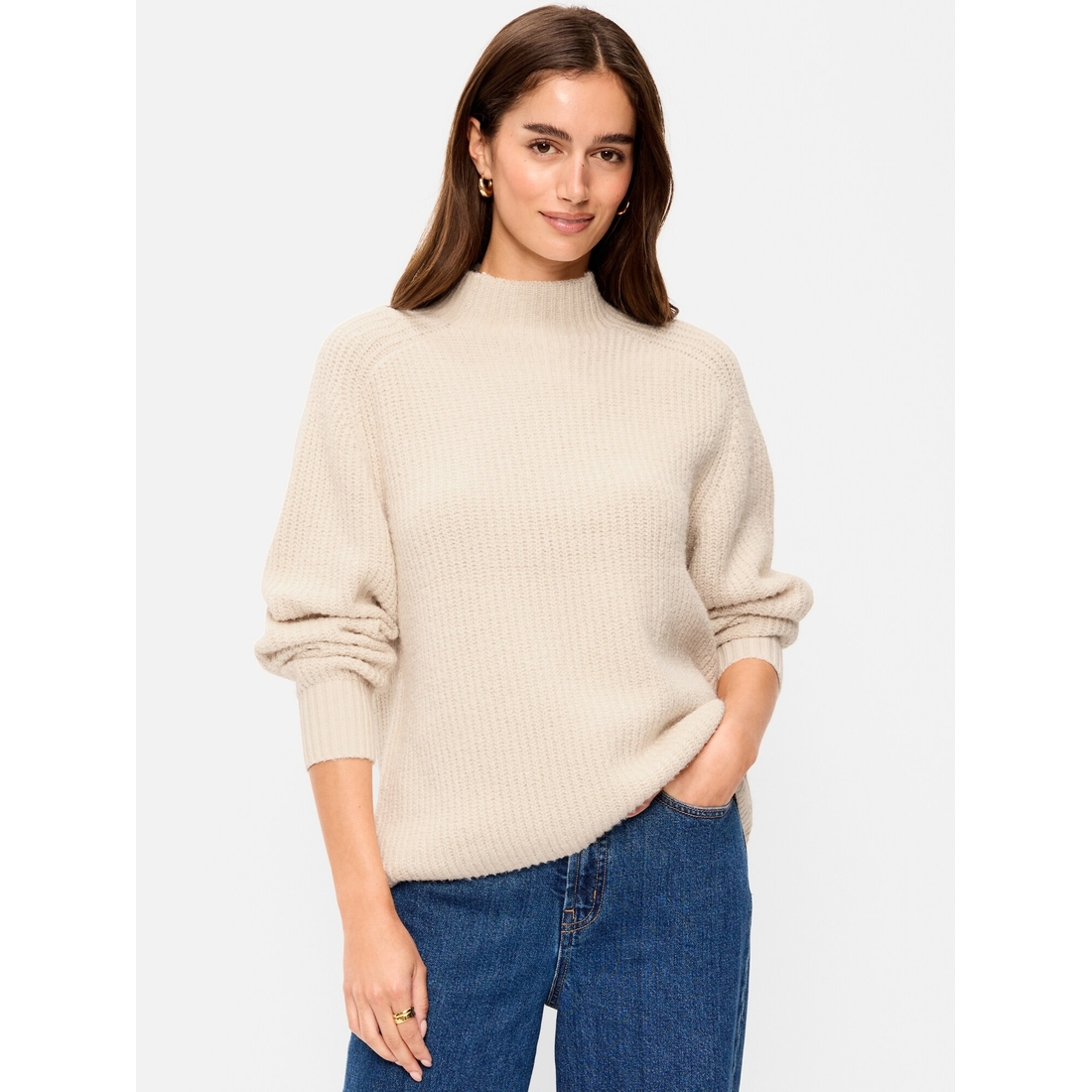 Old Navy Women's Sosoft Mock-Neck Shaker Sweater
