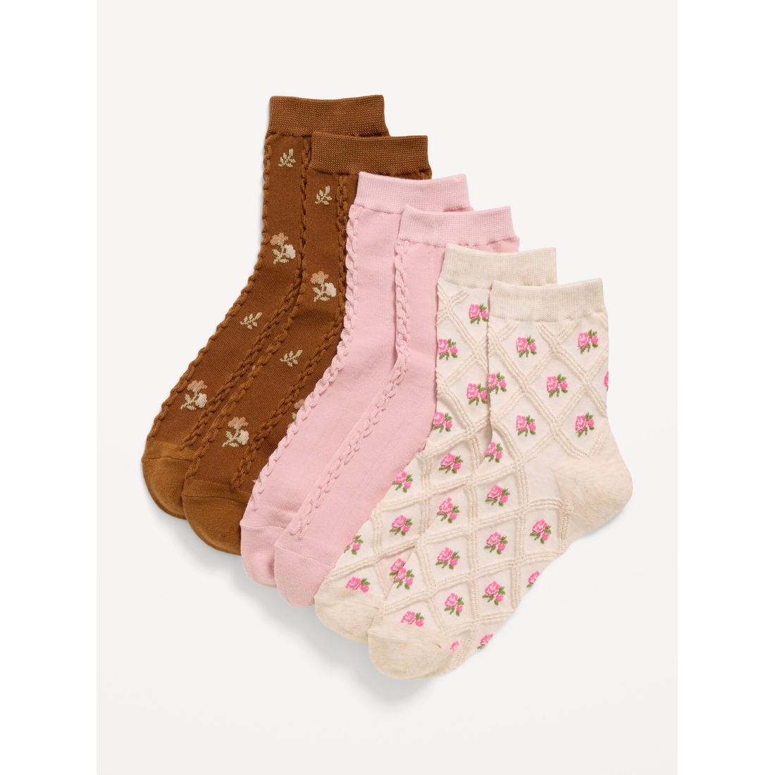 Old Navy Women's Textured Quarter Crew Socks 3-Pack