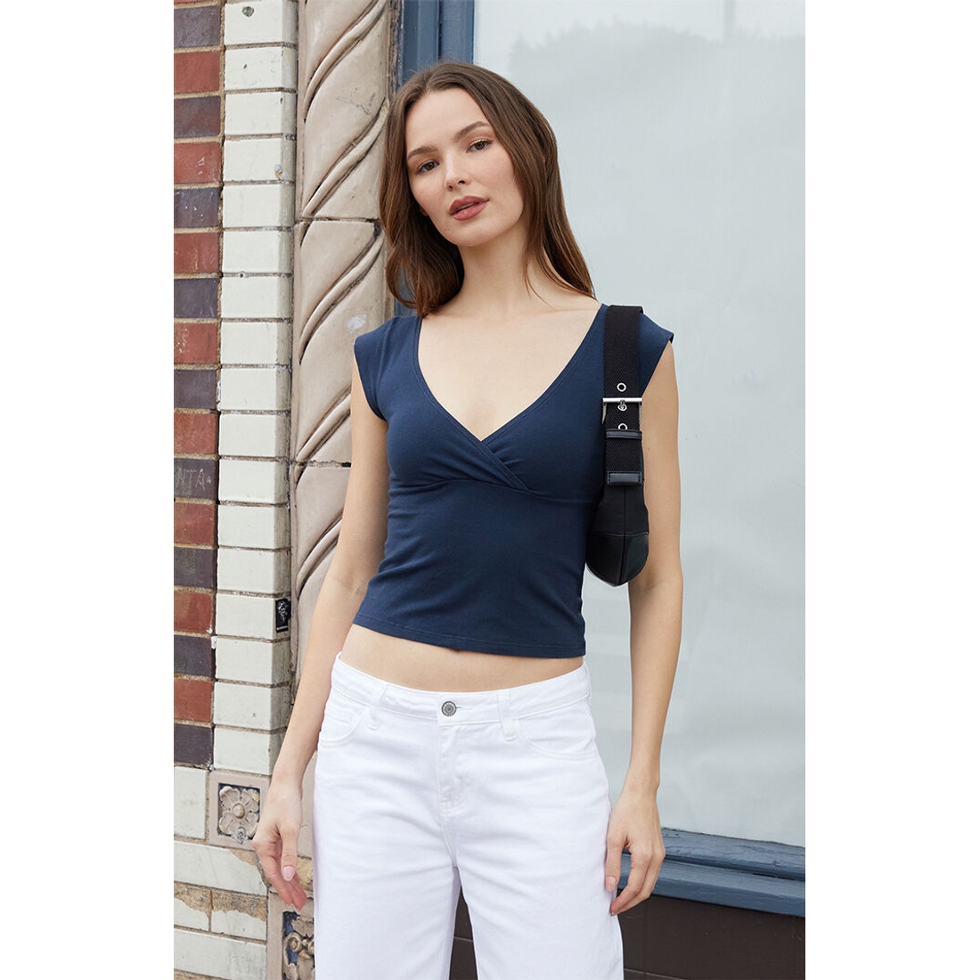 John Galt Amara Surplice Tank Top