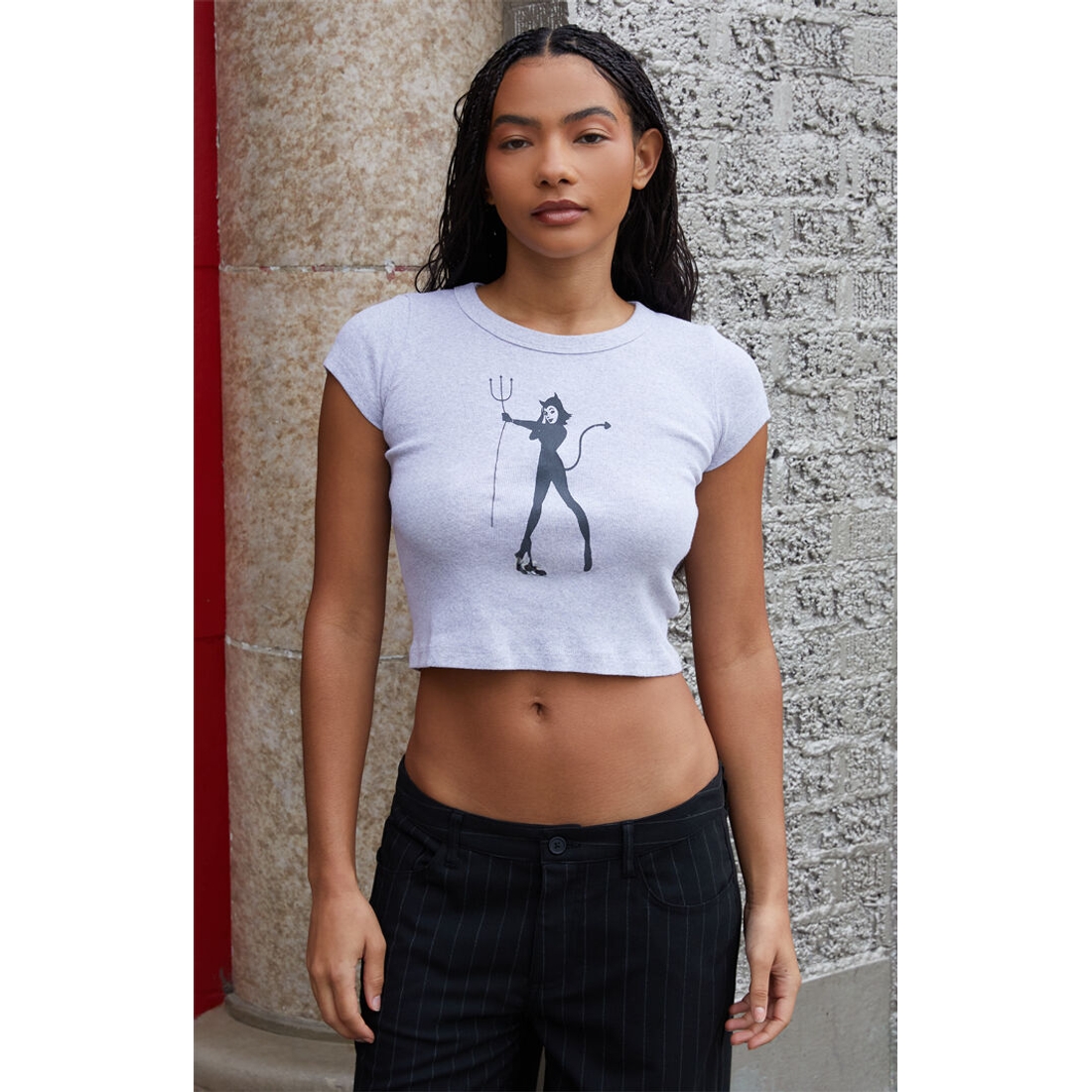 John Galt Ashlyn Devil Cropped T-Shirt