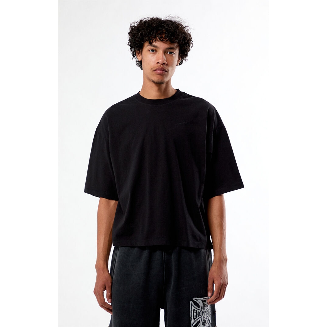 PacSun Solid Dropped Shoulder Cropped T-Shirt