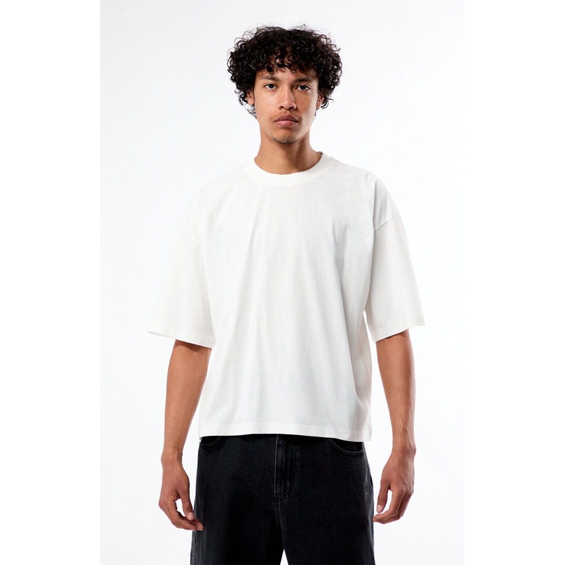 PacSun Solid Dropped Shoulder Cropped T-Shirt
