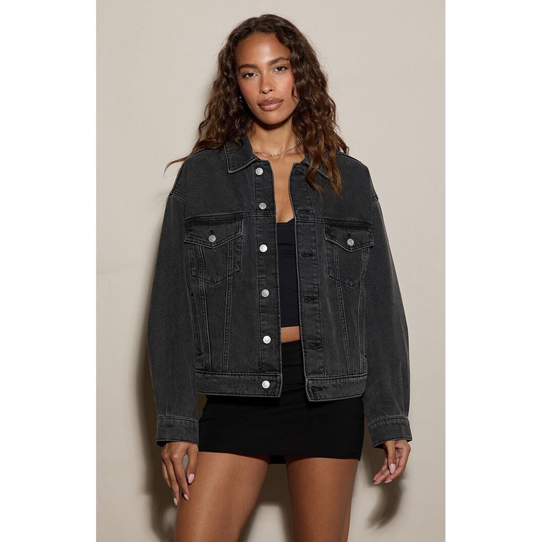 PacSun Black Oversized Jean Trucker Jacket