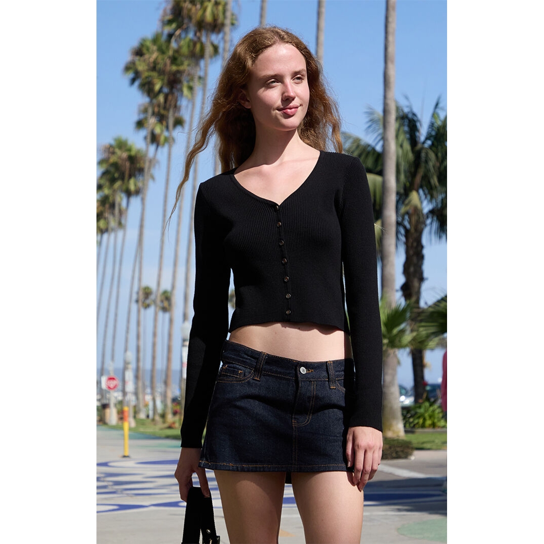 John Galt Ribbed Button Down Cardigan