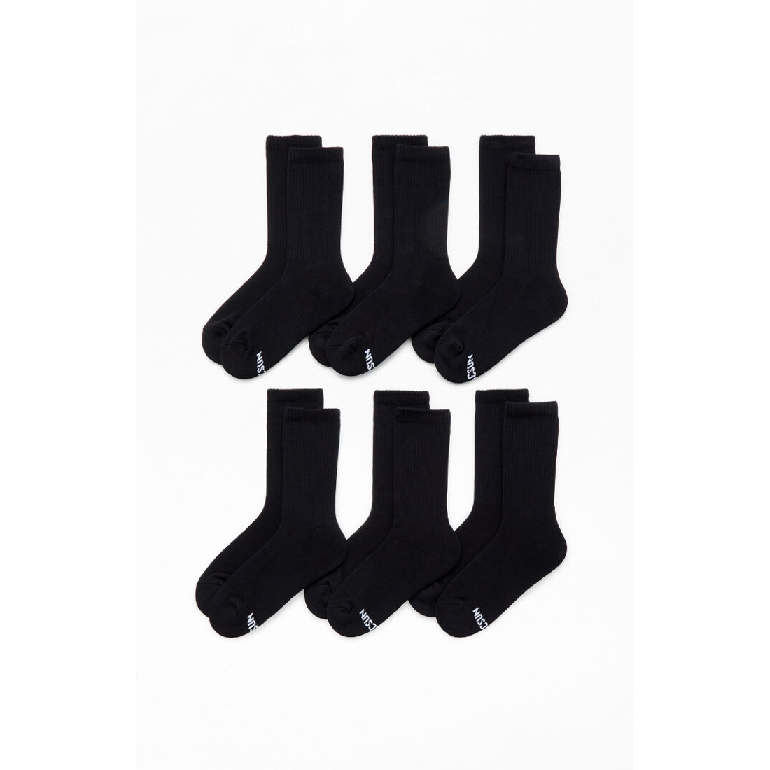 PacSun 6 Pack Basic Crew Socks