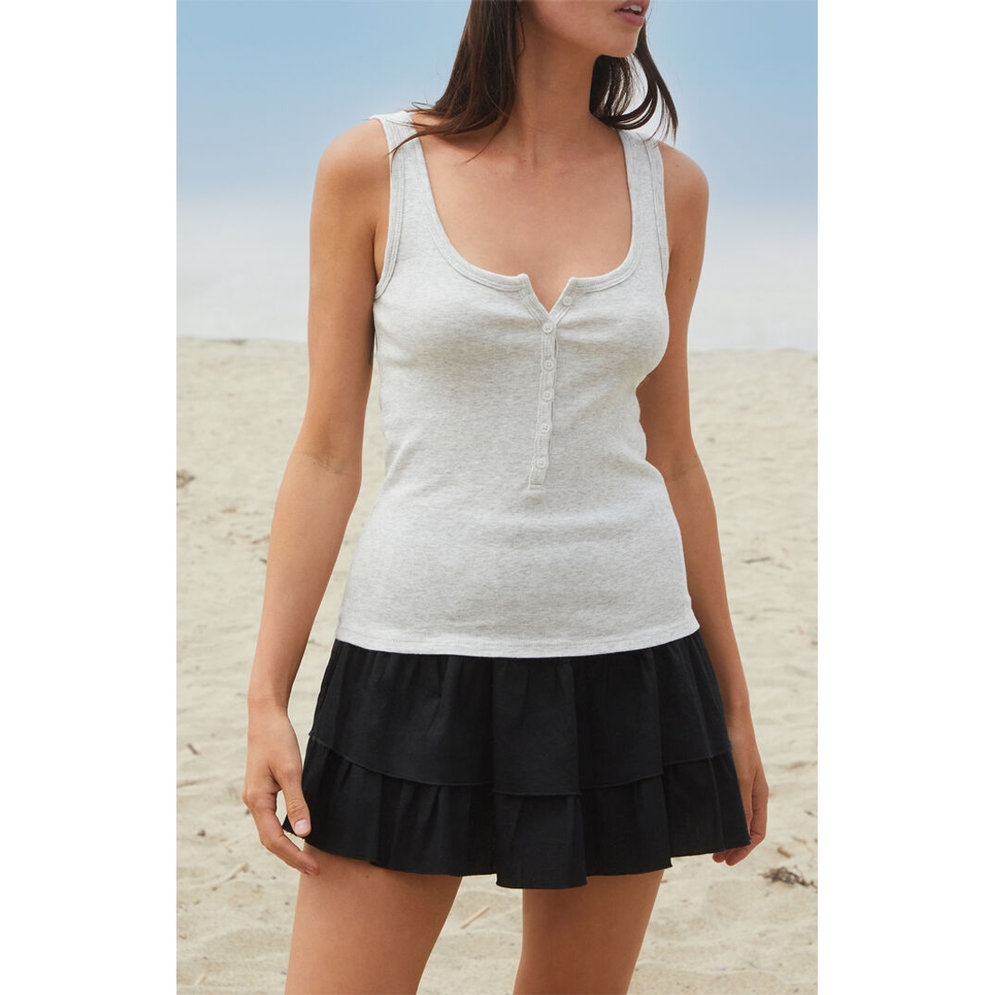 John Galt Beyonca Buttoned Tank Top