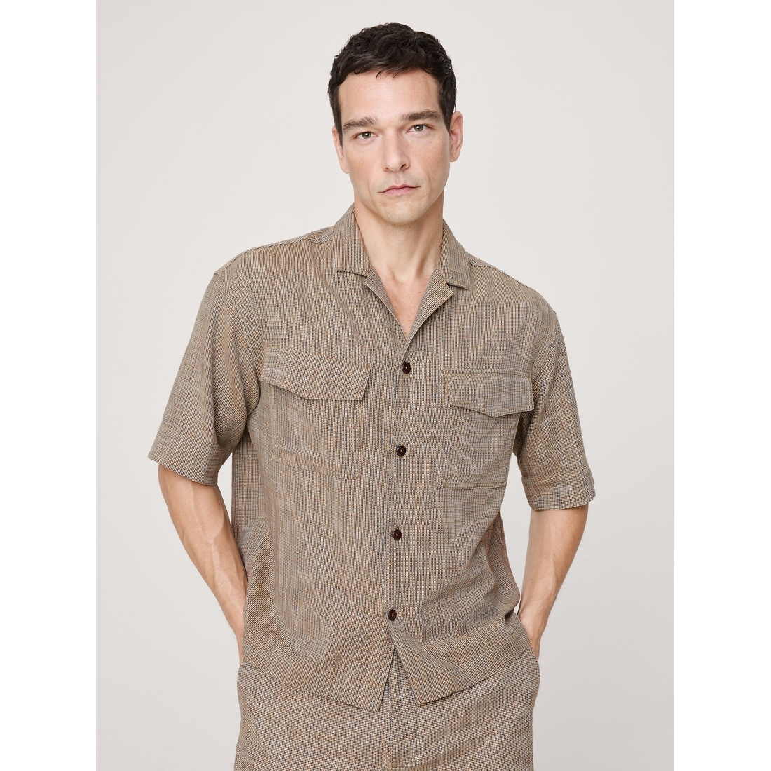 slim fit dress slacks Banana Republic Baby Pink Fitted Stretch Dress Shirt – RefindStyle main image 0