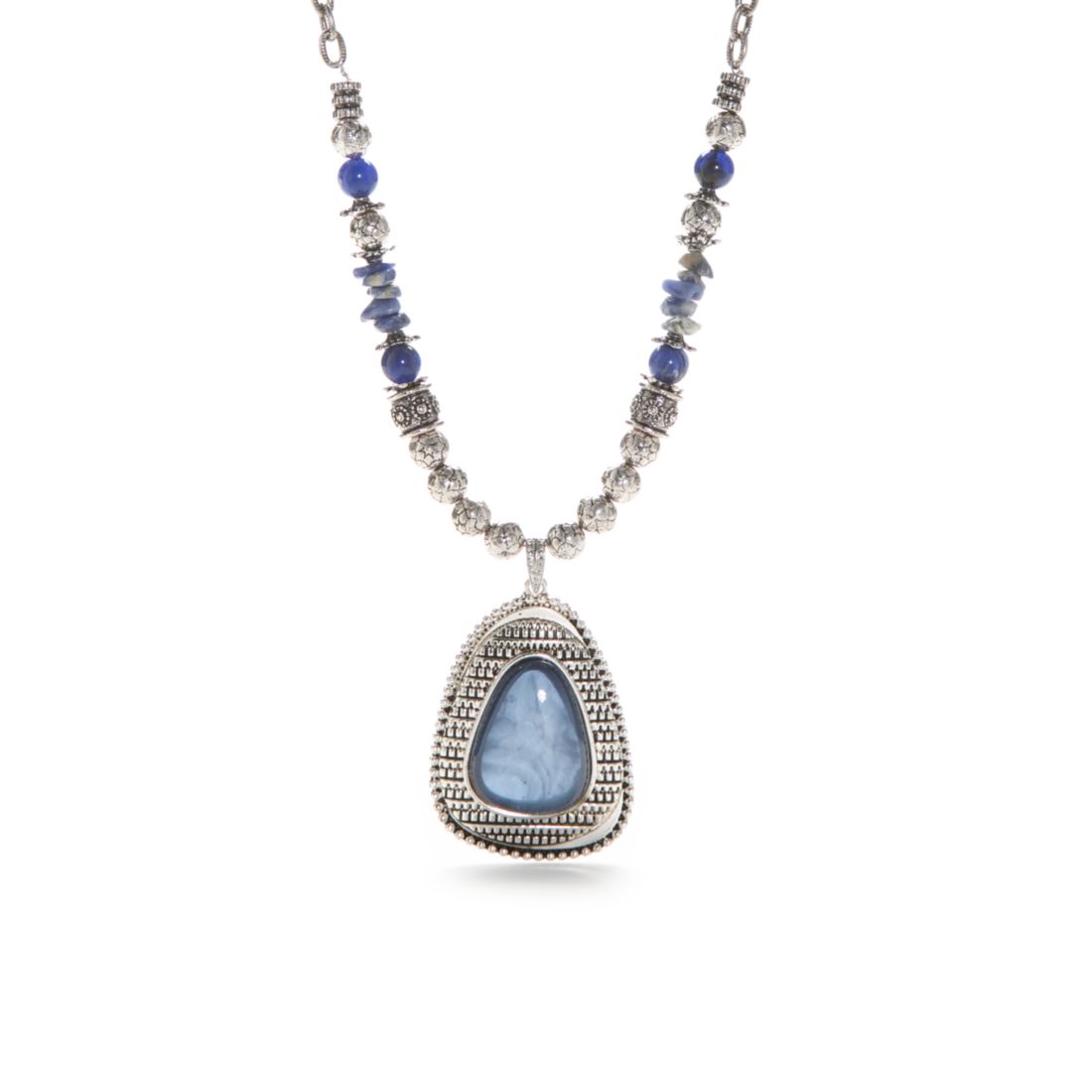 Ruby Rd Silver-Tone Teardrop Pendant Necklace