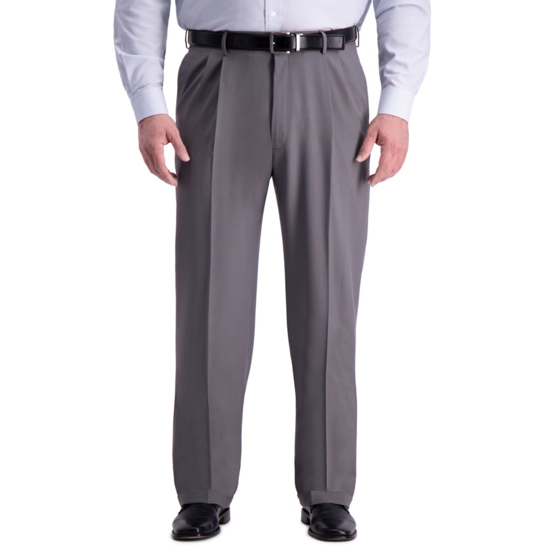 open lace back dress Haggar Big & Tall Premium Stretch Suit Pants - Pleated Front in Dark Heather Grey main image 1