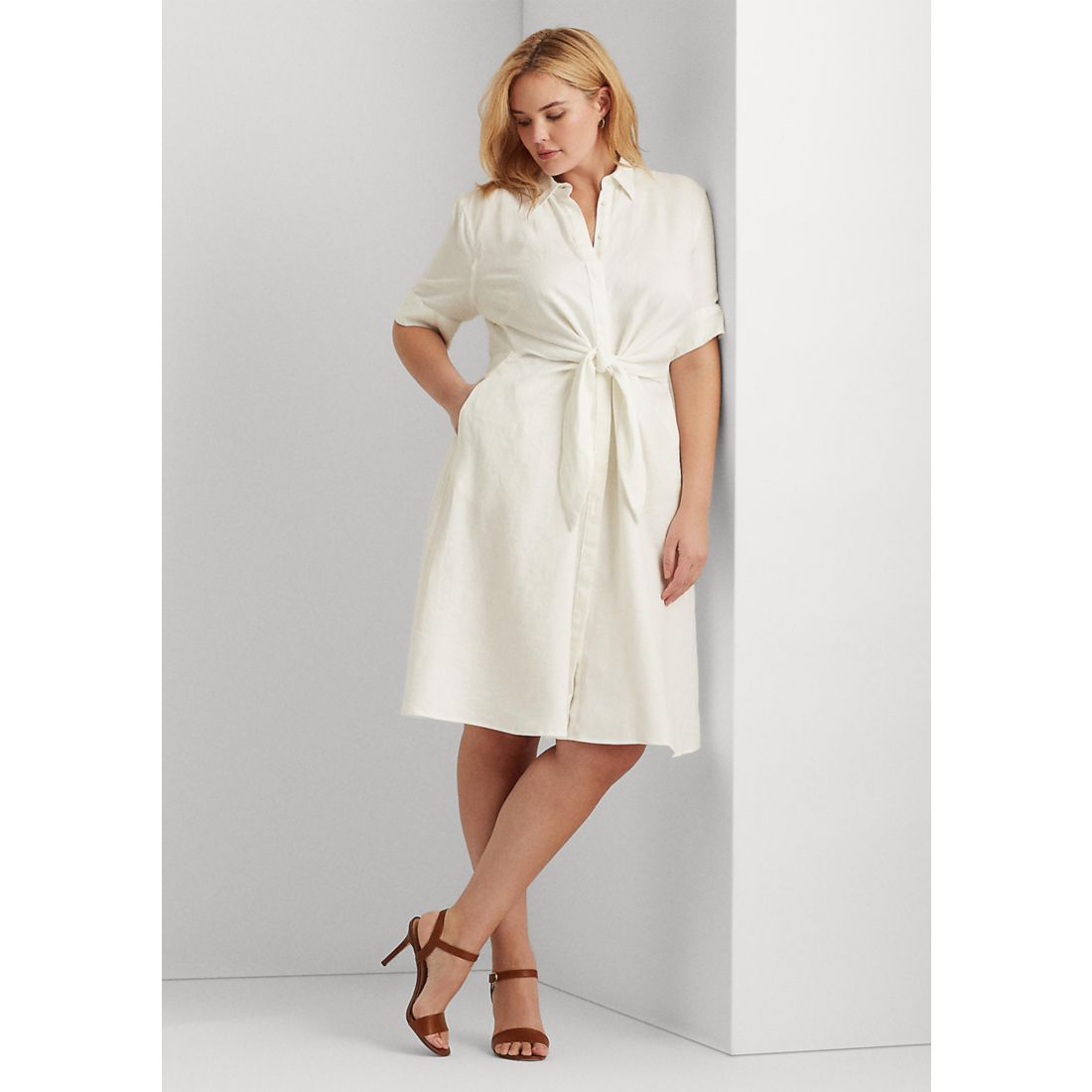 Belk Lauren Ralph Lauren Plus Size Linen Shirt Dress available now at West  Town Mall