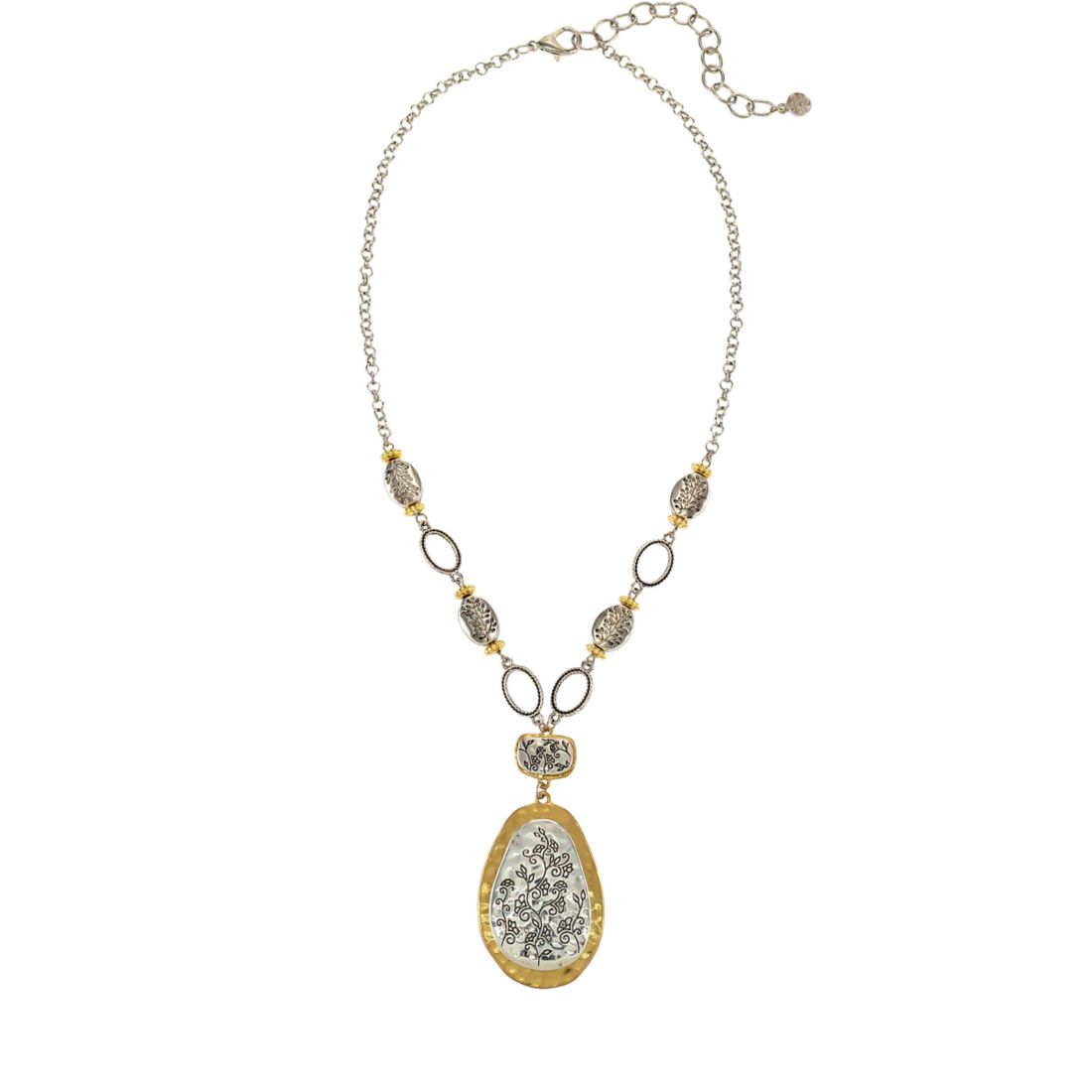 Ruby Rd Two-Tone Bead Pendant Necklace