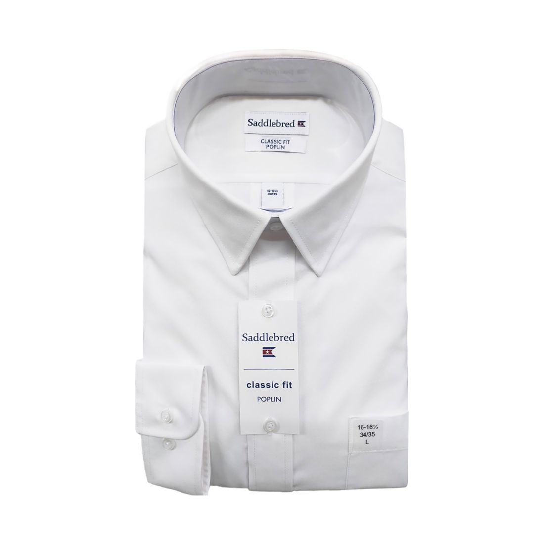 Saddlebred Men's White Poplin Button Down Shirt