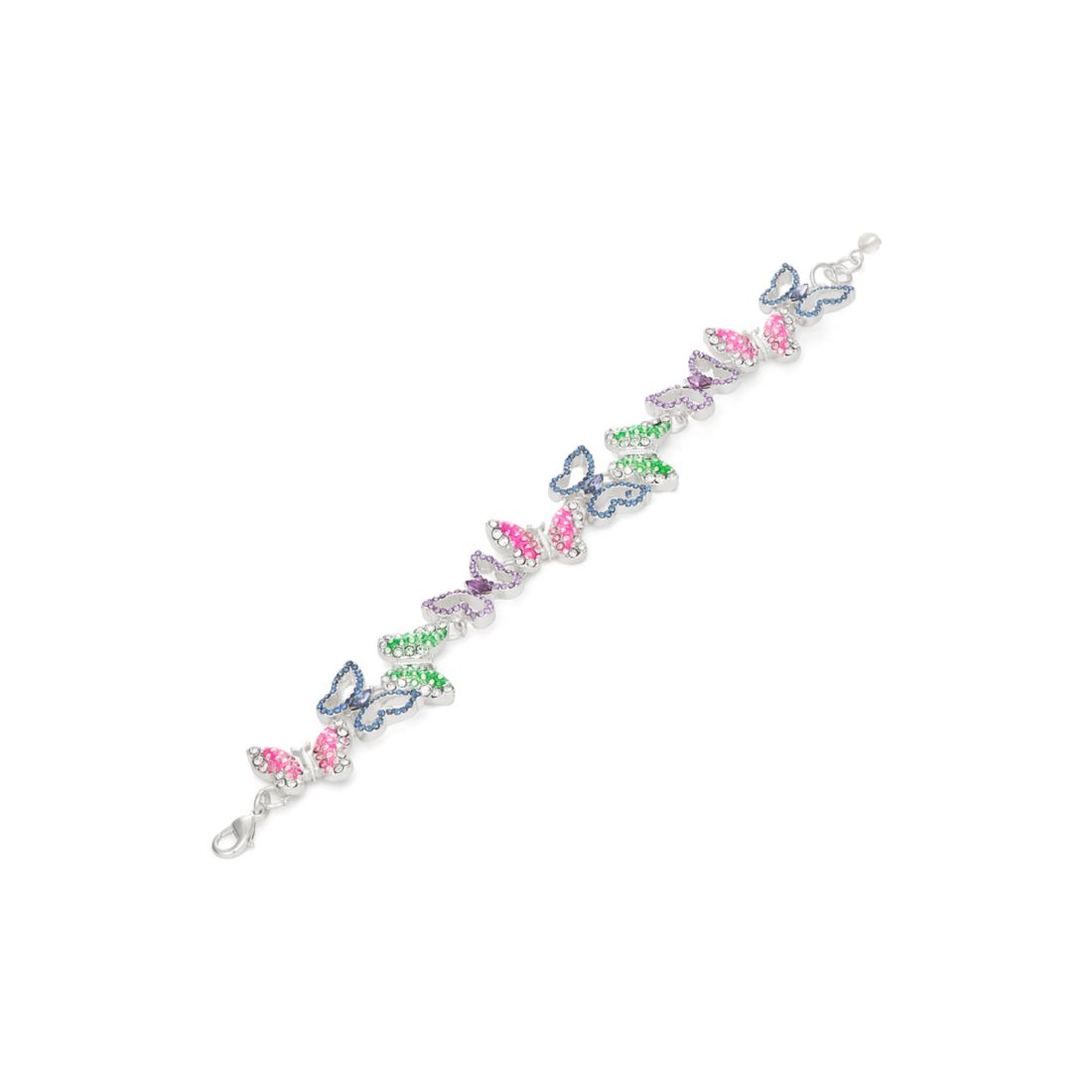 Napier Silver Tone Multi Butterfly Flex Bracelet