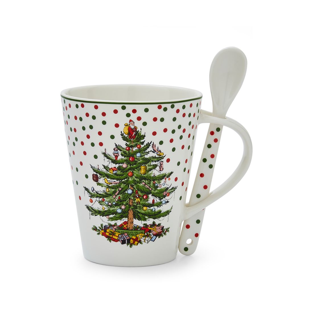 Spode Polka Dot Mug and Spoon Set