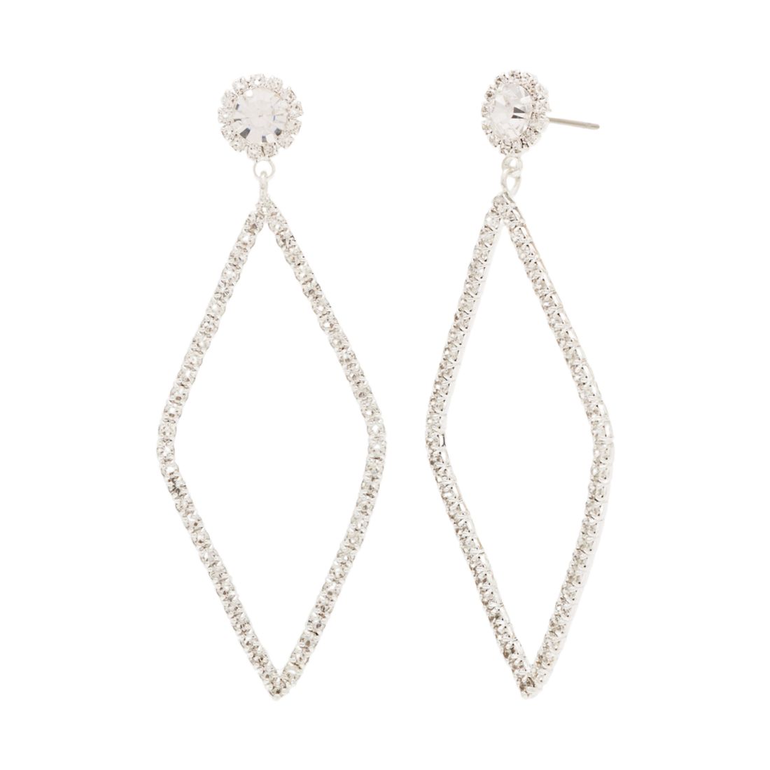Evie & Emma Open Diamond Shape Drop Earrings