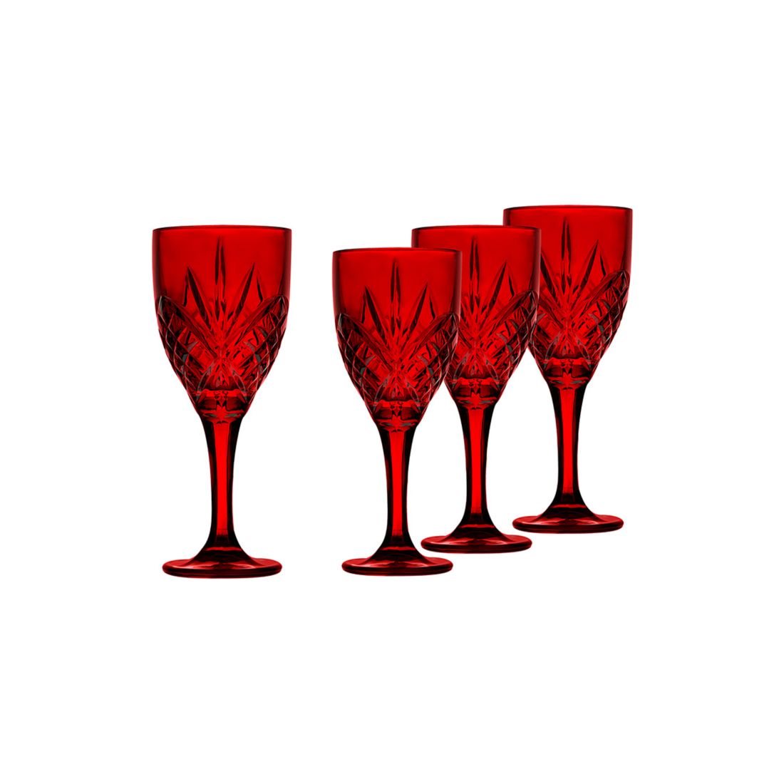 Godinger Set of 4 Dublin Red Goblets