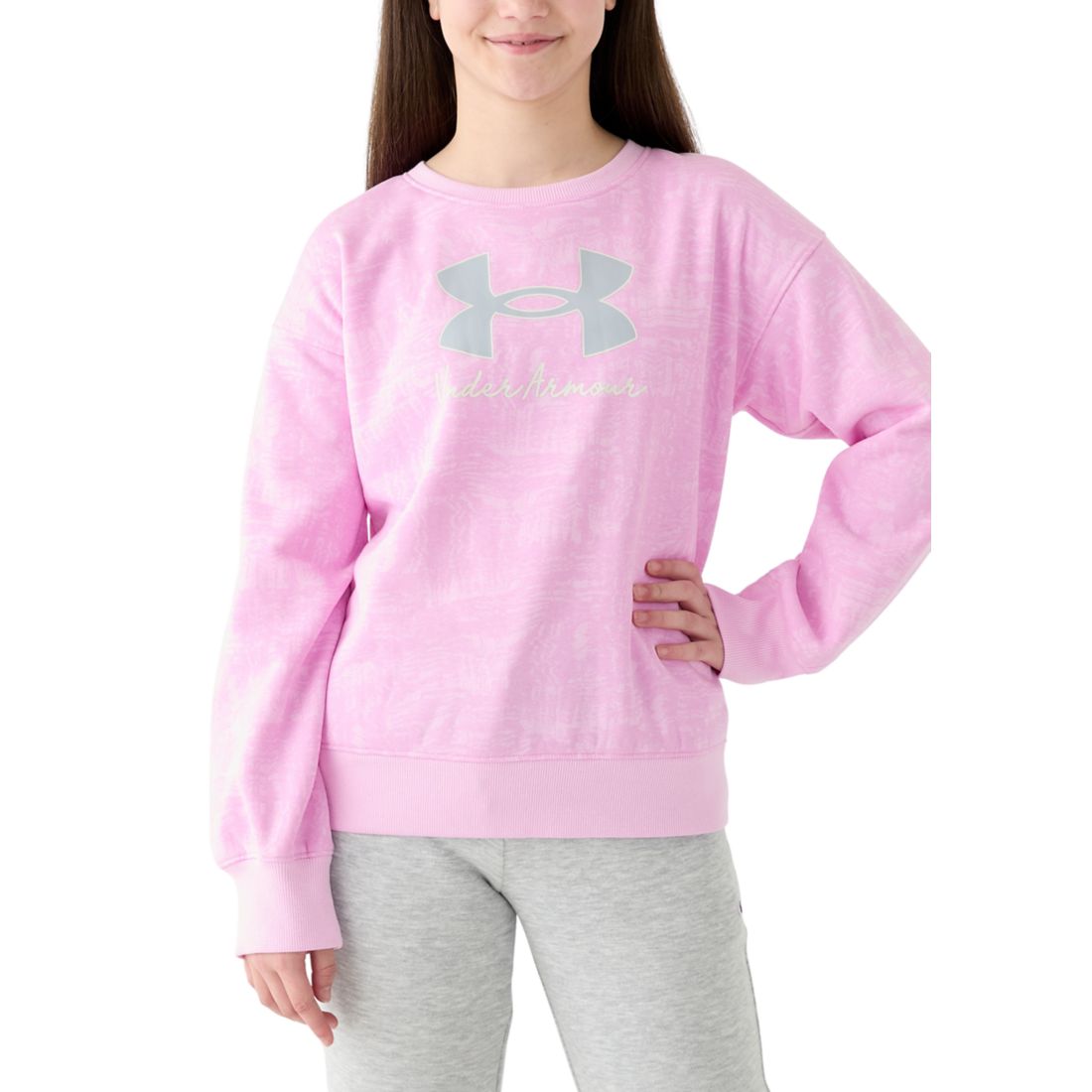 Belk Under Armour Girls 7-16 Allover Print Crew Neck