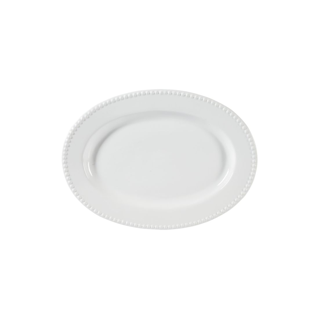 Crown & Ivy White Beaded Oval Platter