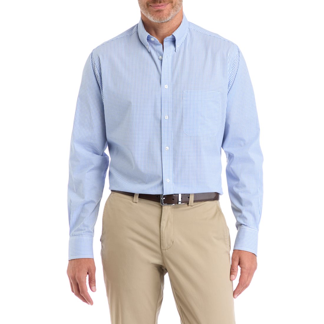 Izod Men's Long Sleeve Regular Button Down Check Shirt