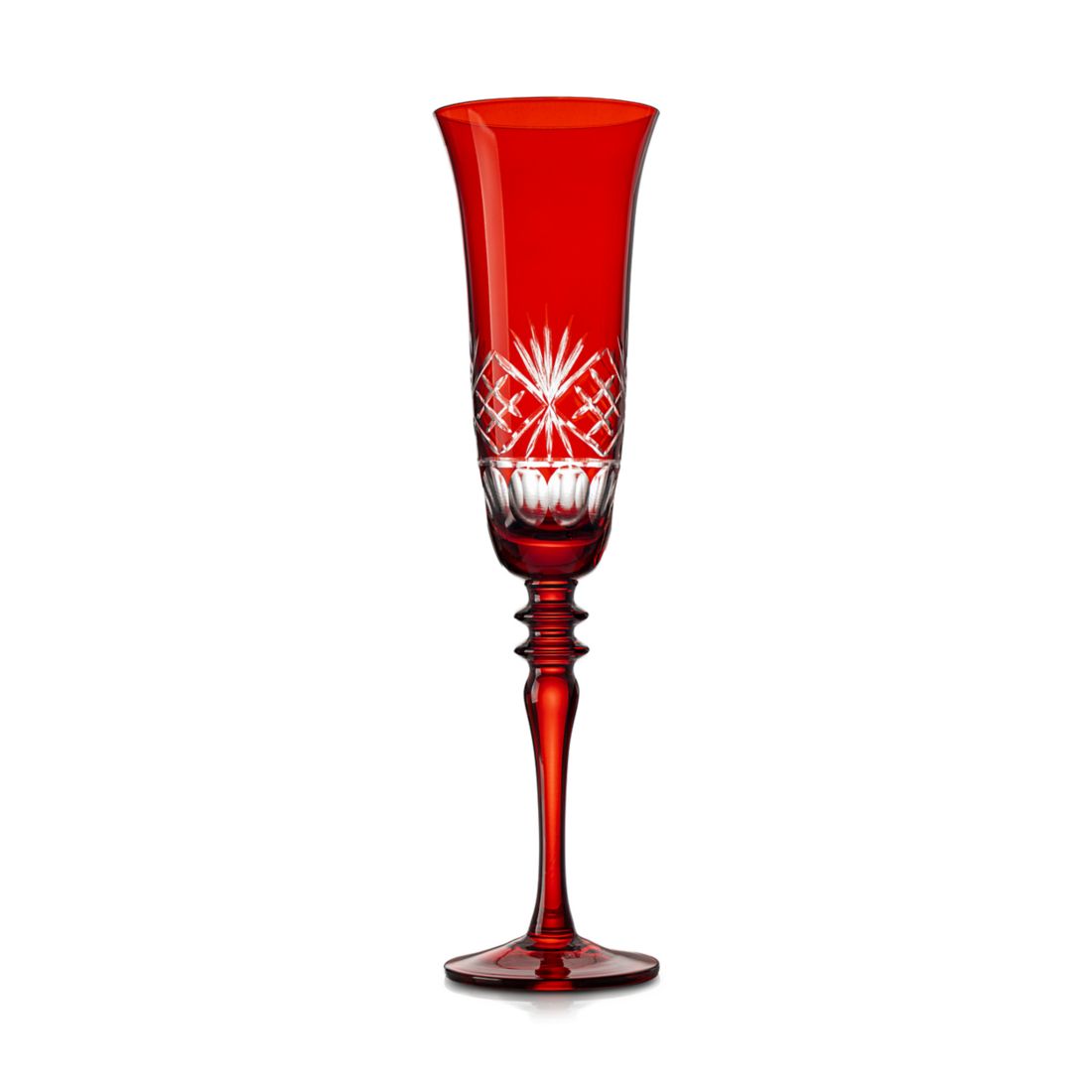 Biltmore Red Etched Crystal Flute