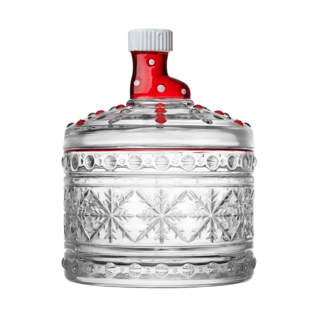 Godinger Crystal Covered Box with Red Stocking Topper