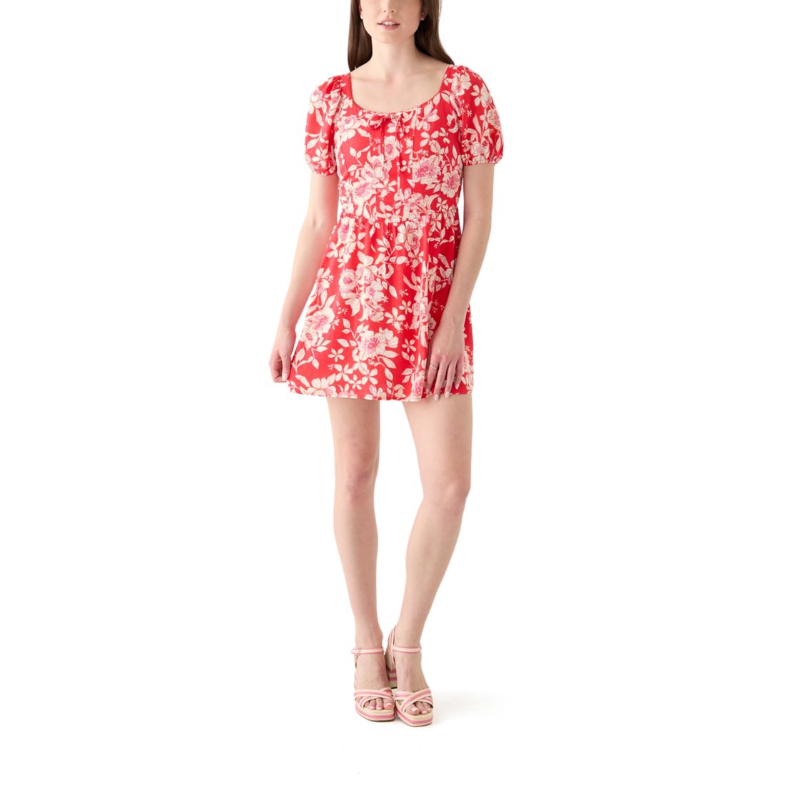 Belk June & Hudson Women's Linen Challis Printed Mini Dress available now  at Apple Blossom Mall
