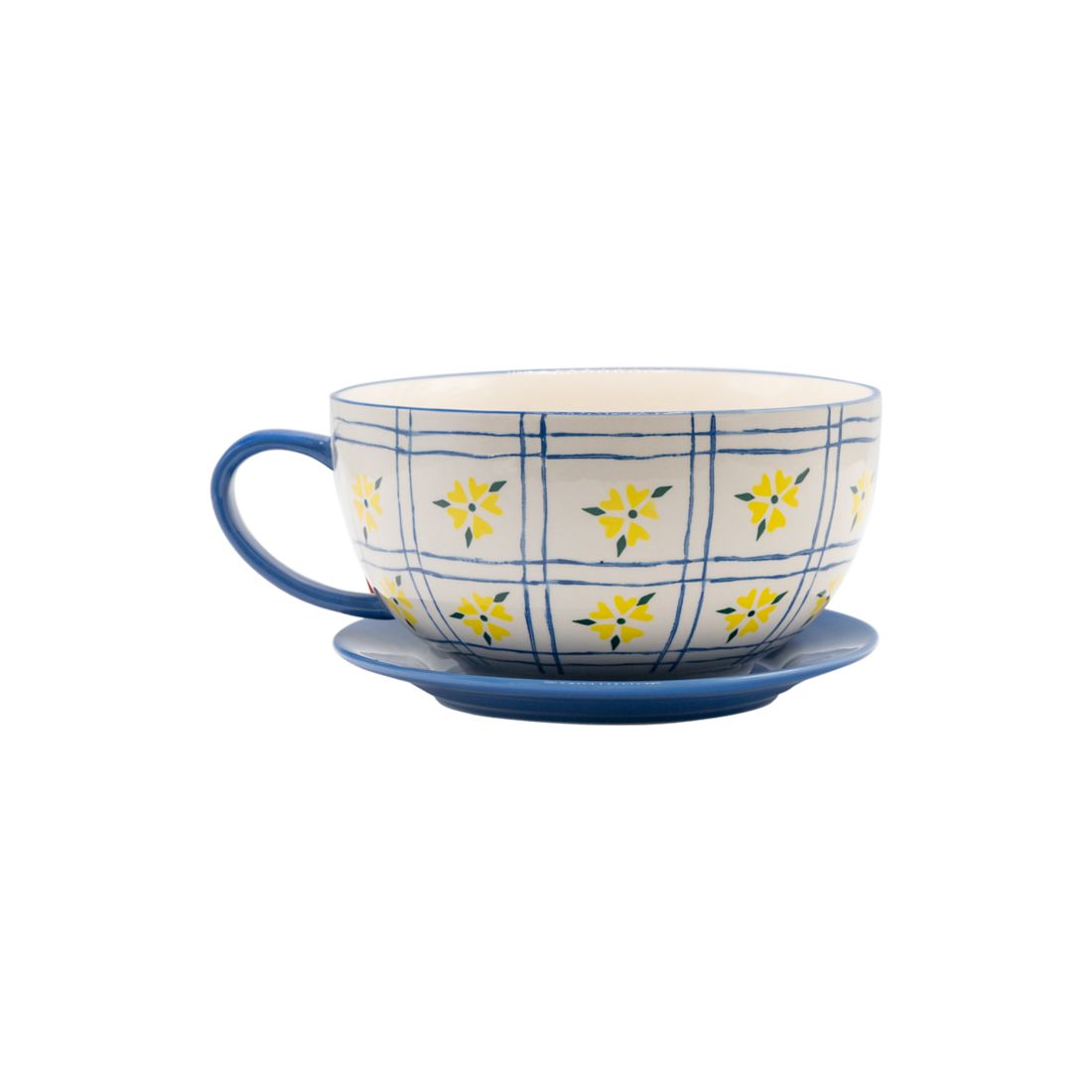 Baum Brothers Limonata Plaid Medium Teacup Planter