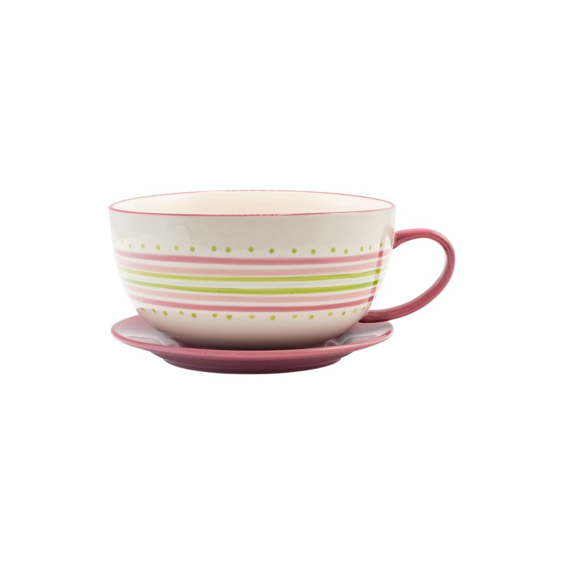 Baum Brothers Spring Botanical Striped Medium Teacup Planter