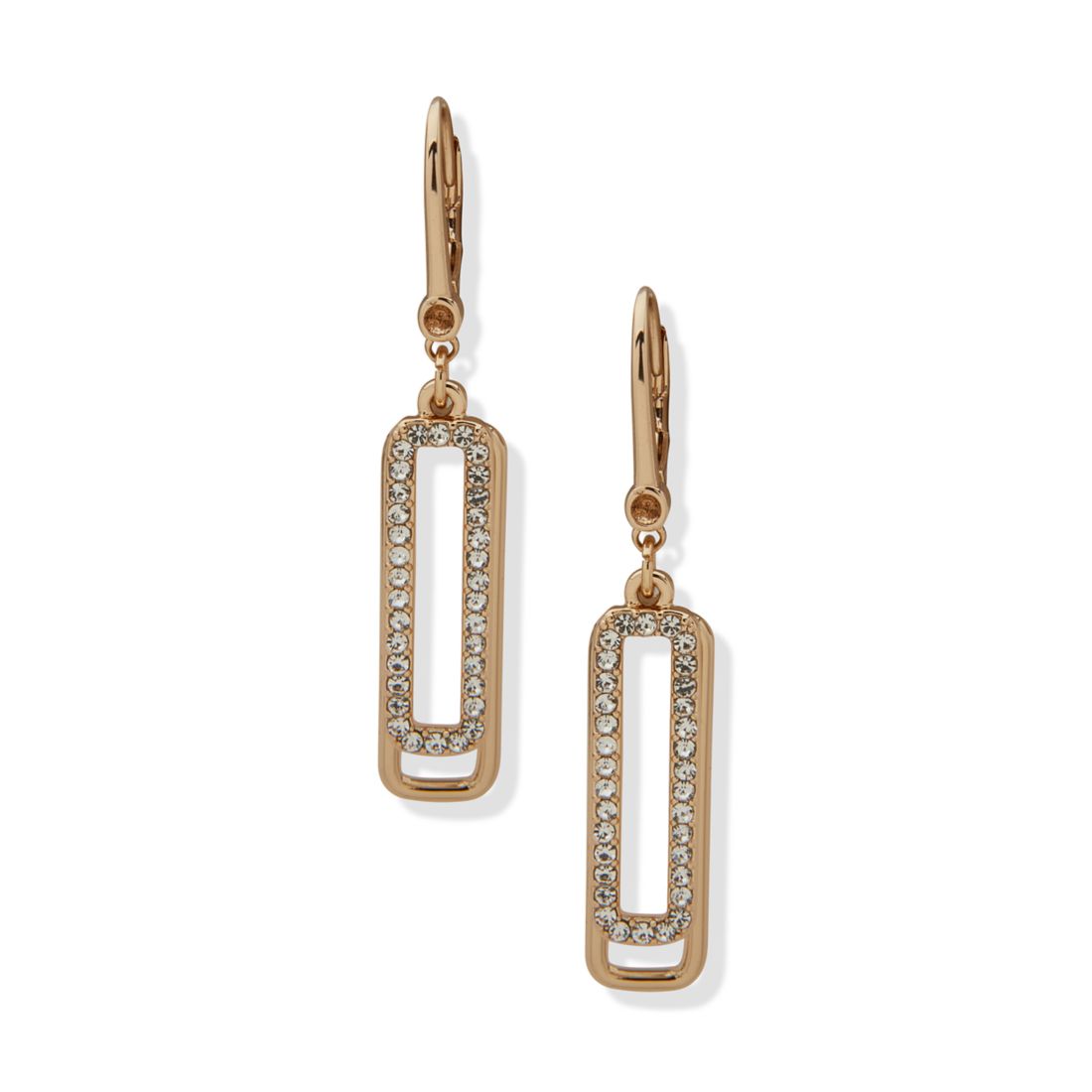 DKNY Rectangle Pave Drop Earrings
