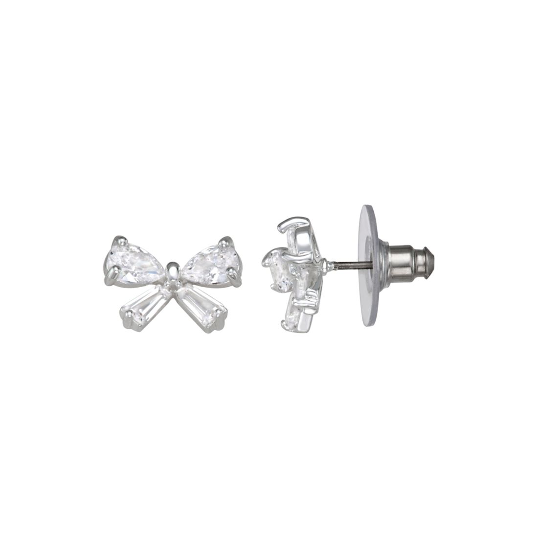 Napier Crystal Bow Stud Earrings