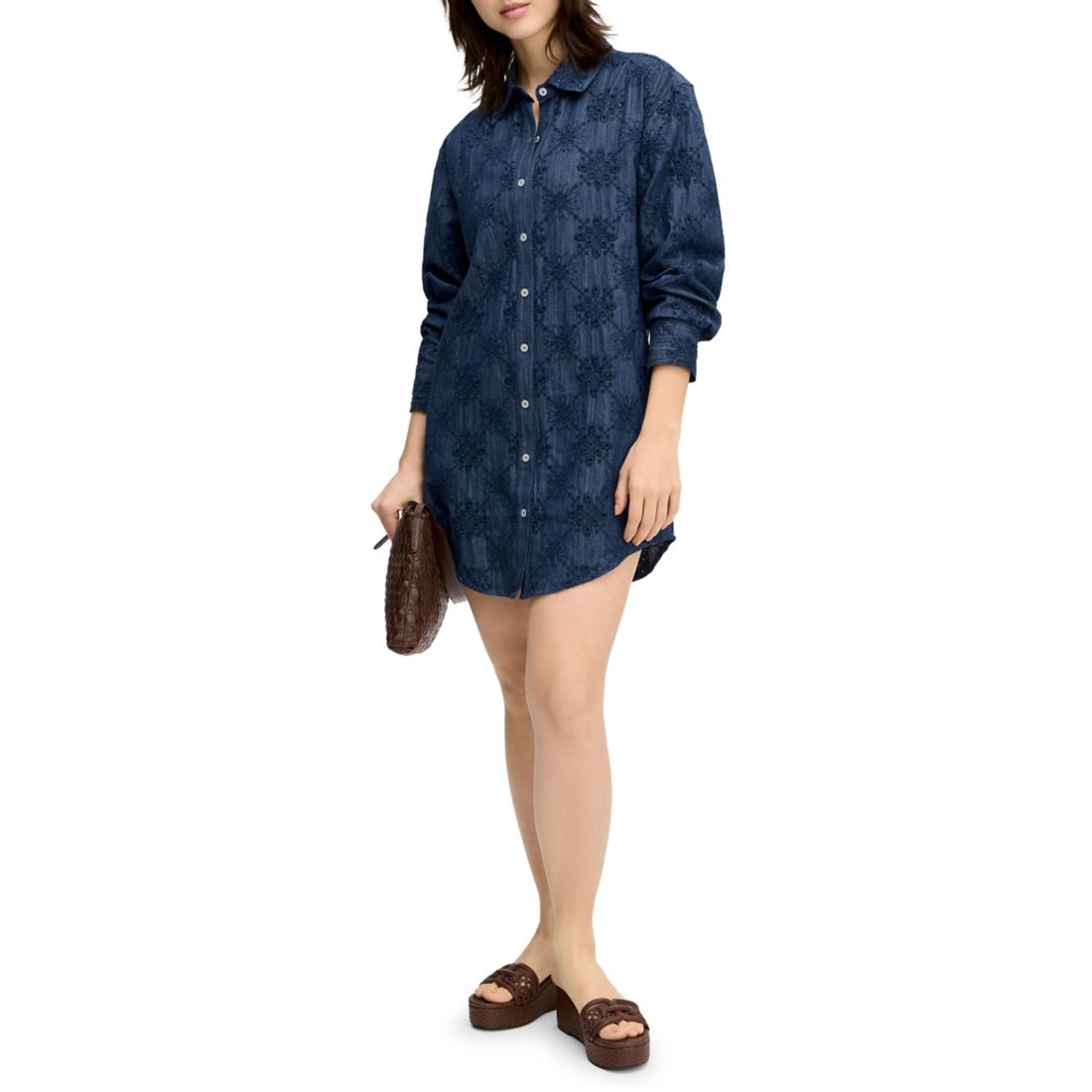 belk denim dress Crown & Ivy Petite Short Sleeve Denim Dress