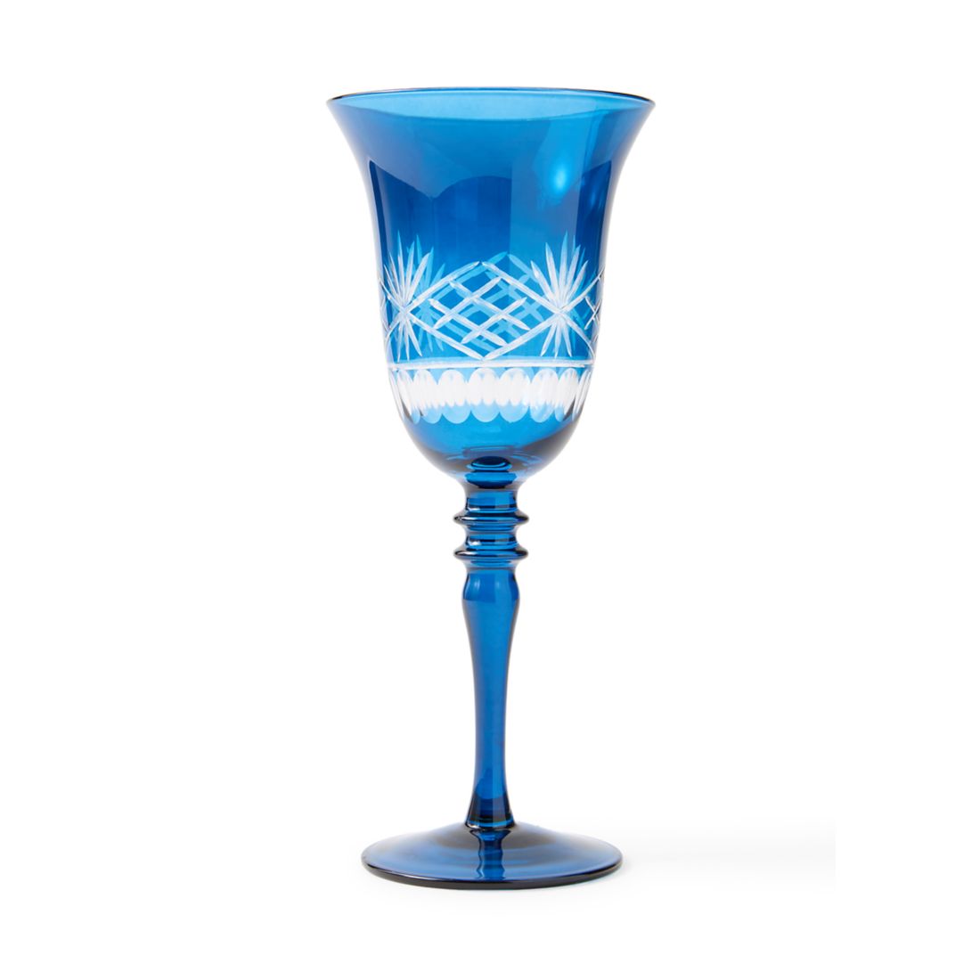 Biltmore Blue Cut Crystal Goblet