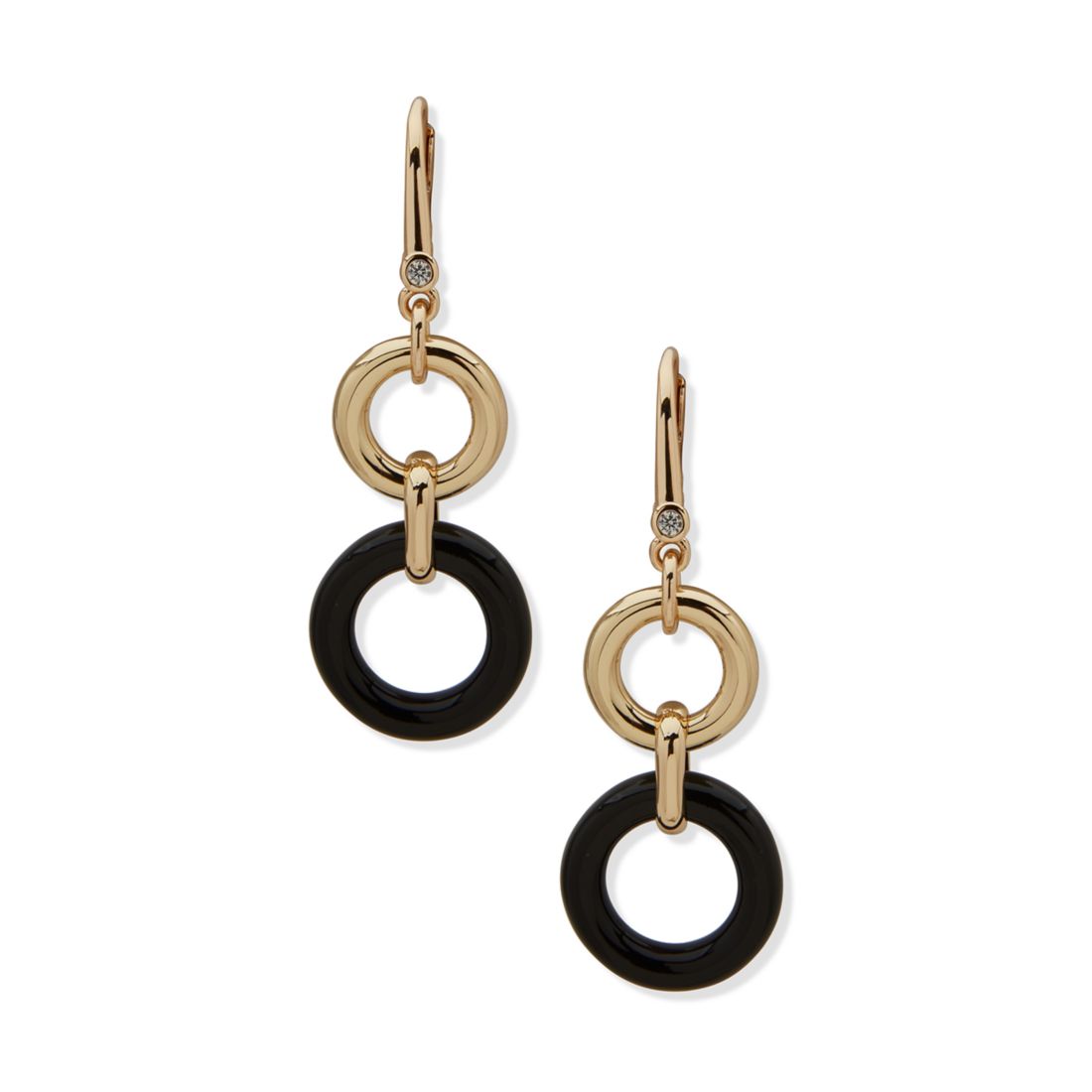 DKNY Jet Ring Double Drop Earrings