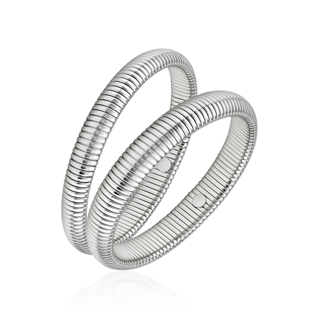 Guess Silver Tone Bangle Stretch Bracelet Set
