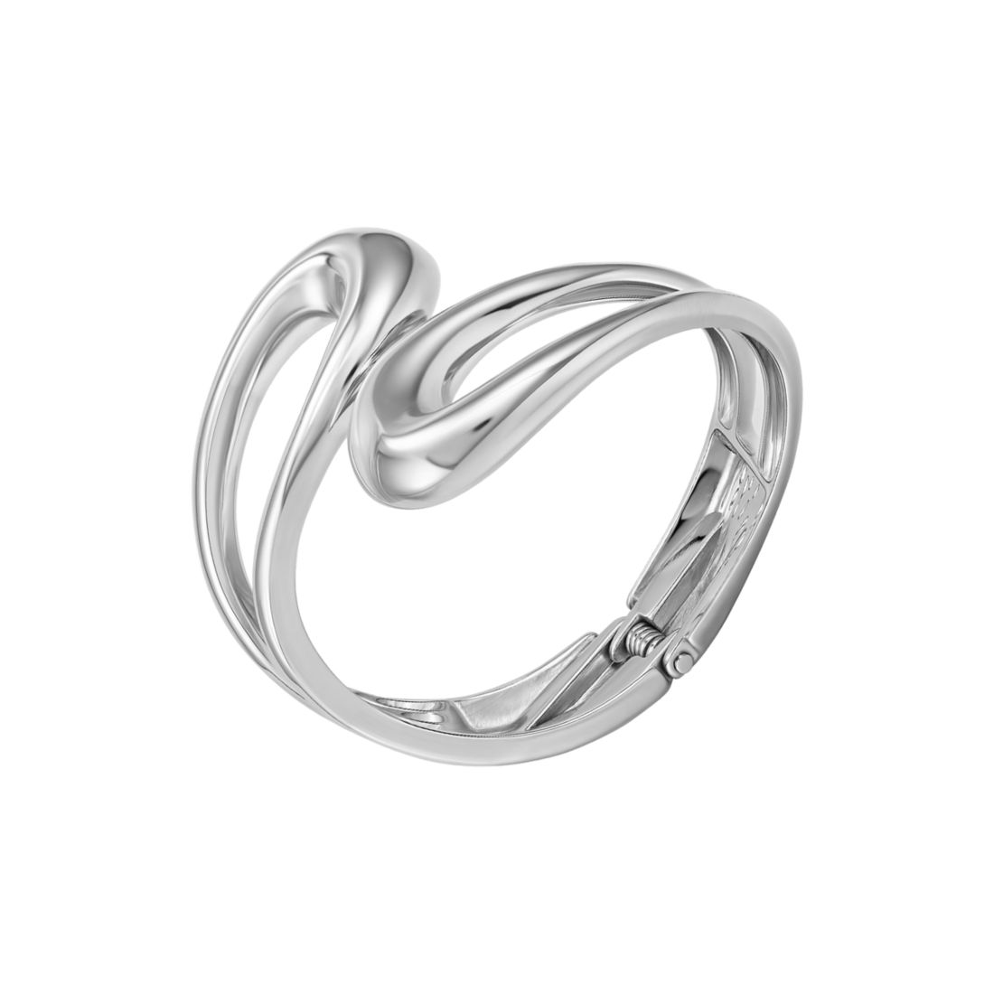 Guess Silver Tone Hinge Bracelet