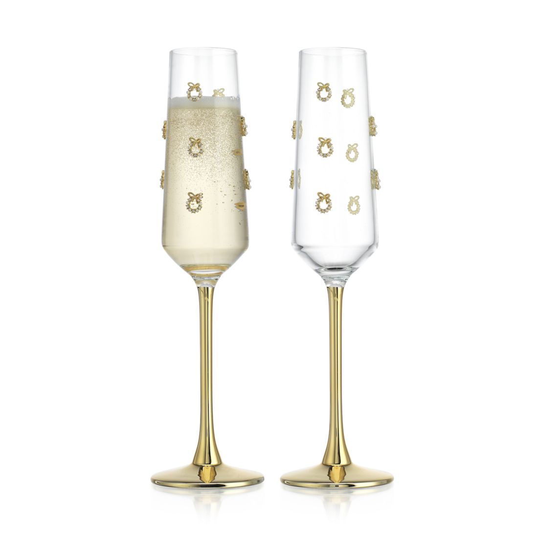 Godinger Gold Wreath Flutes