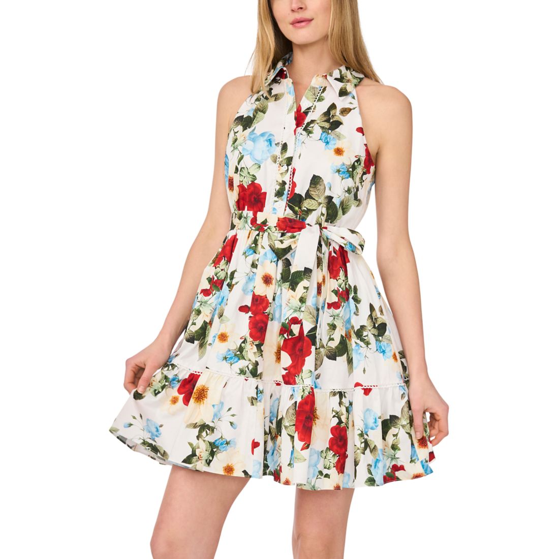 ted baker floral dress white Iline Print Flared Dress, Ivory the Serafina Cross Neck Halter Dress is a polished white dress you can reach for again and again Belk Ted Baker Women's Sleeveless