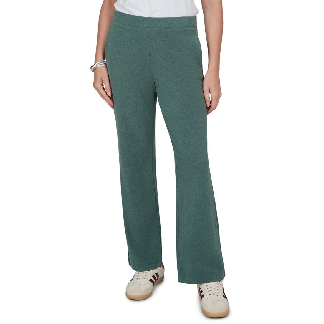 Ruby Rd Women's Plus Size Luxe Rib Knit Wide Leg Pull-On Pants
