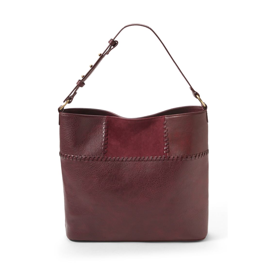 Wonderly Hobo Bag with Patchwork Panel