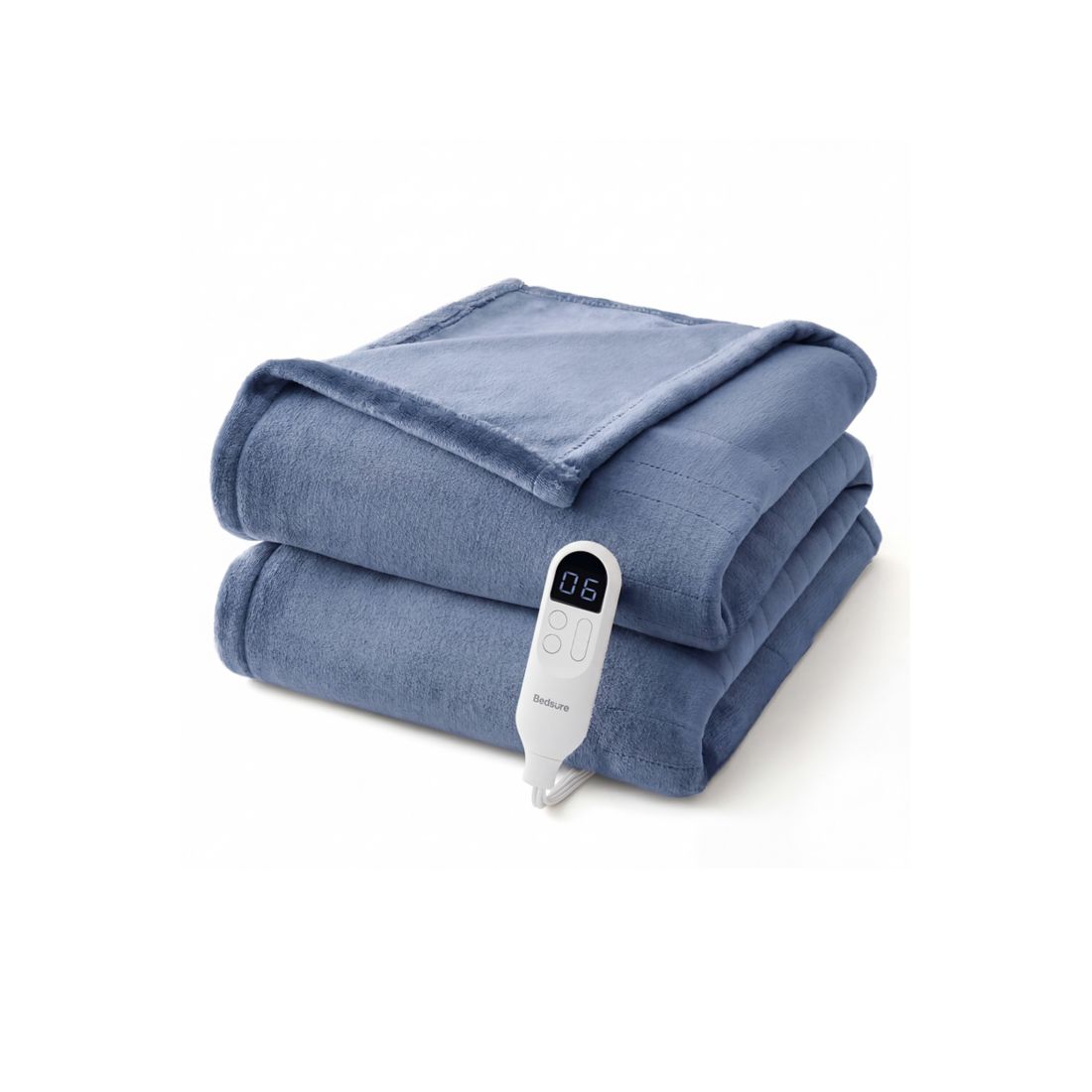 Bedsure Solid Flannel Plush Linen Blanket