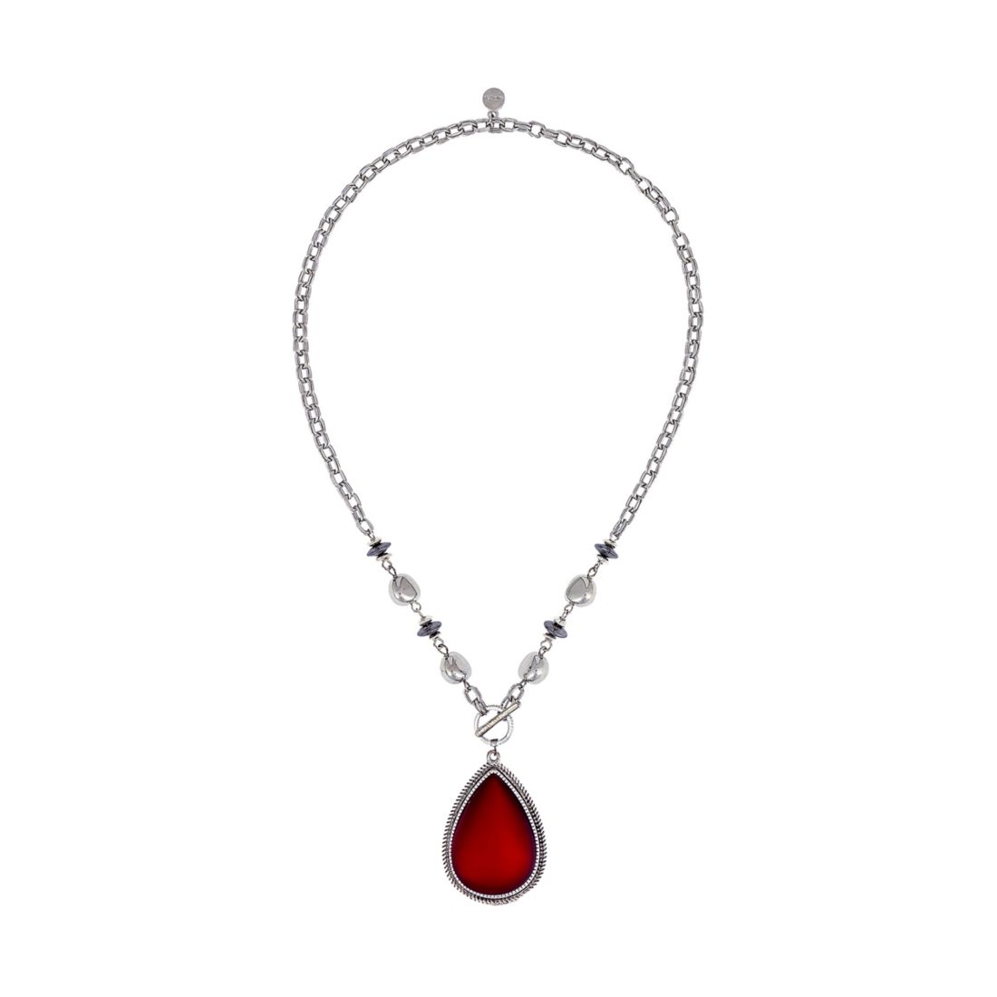Ruby Rd Bead Accent Teardrop Necklace