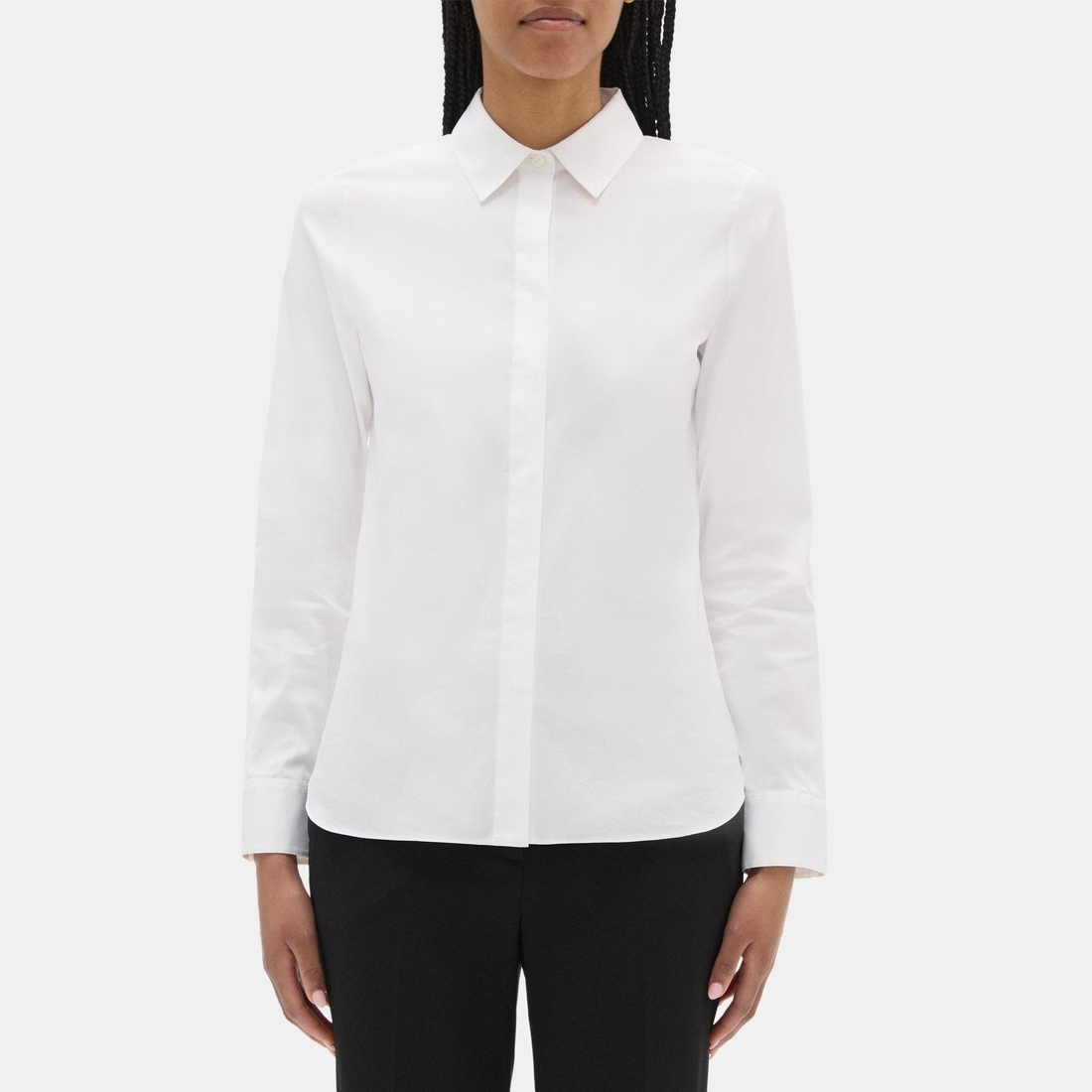 Theory Outlet Fitted Shirt in Stretch Cotton available now at Jersey Shore  Premium Outlets