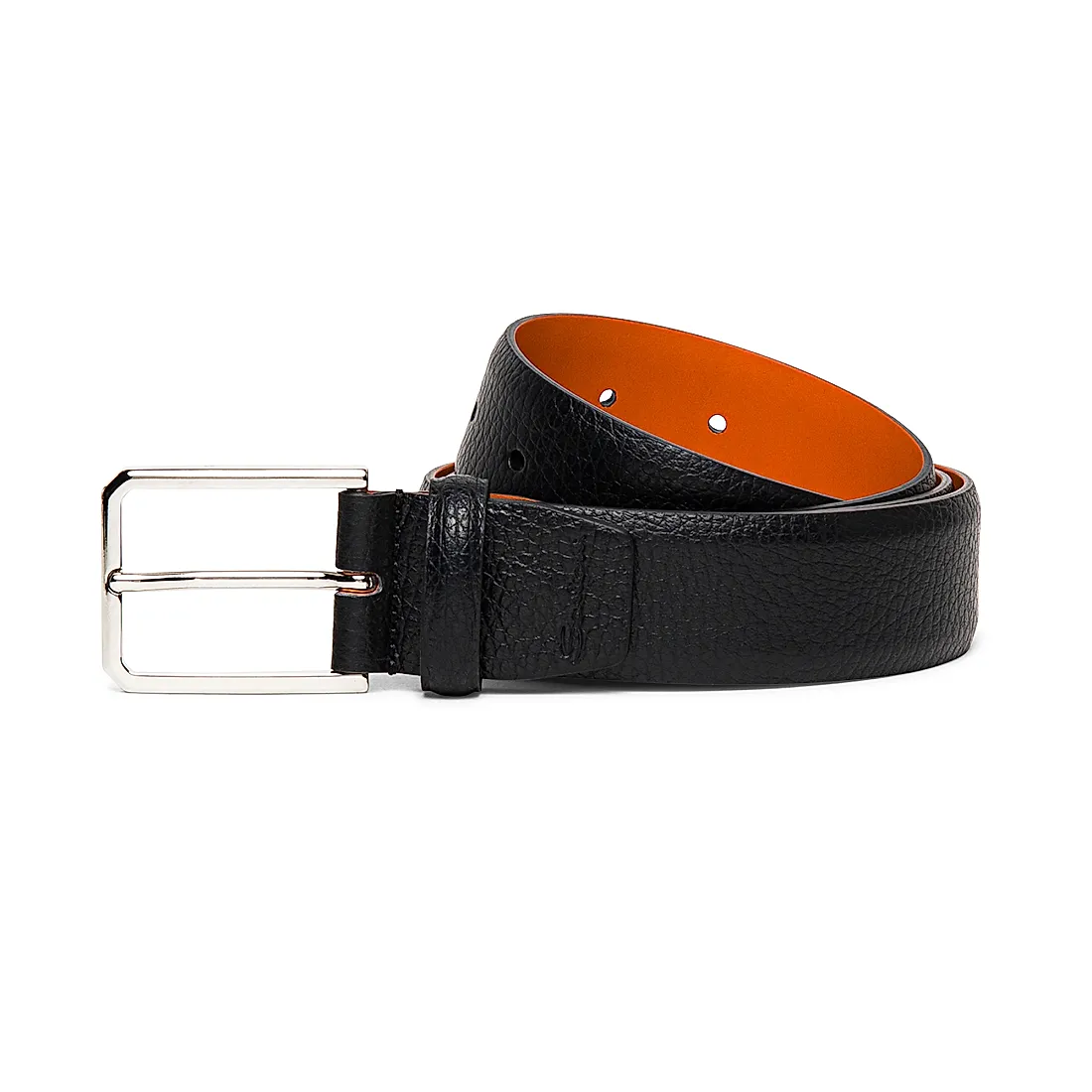 Santoni Adjustable Grained Leather Belt