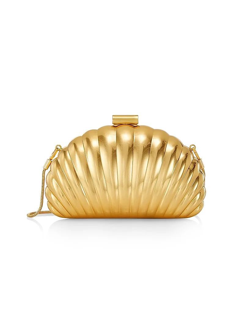 Simkhai Monet Metallic Shell Clutch